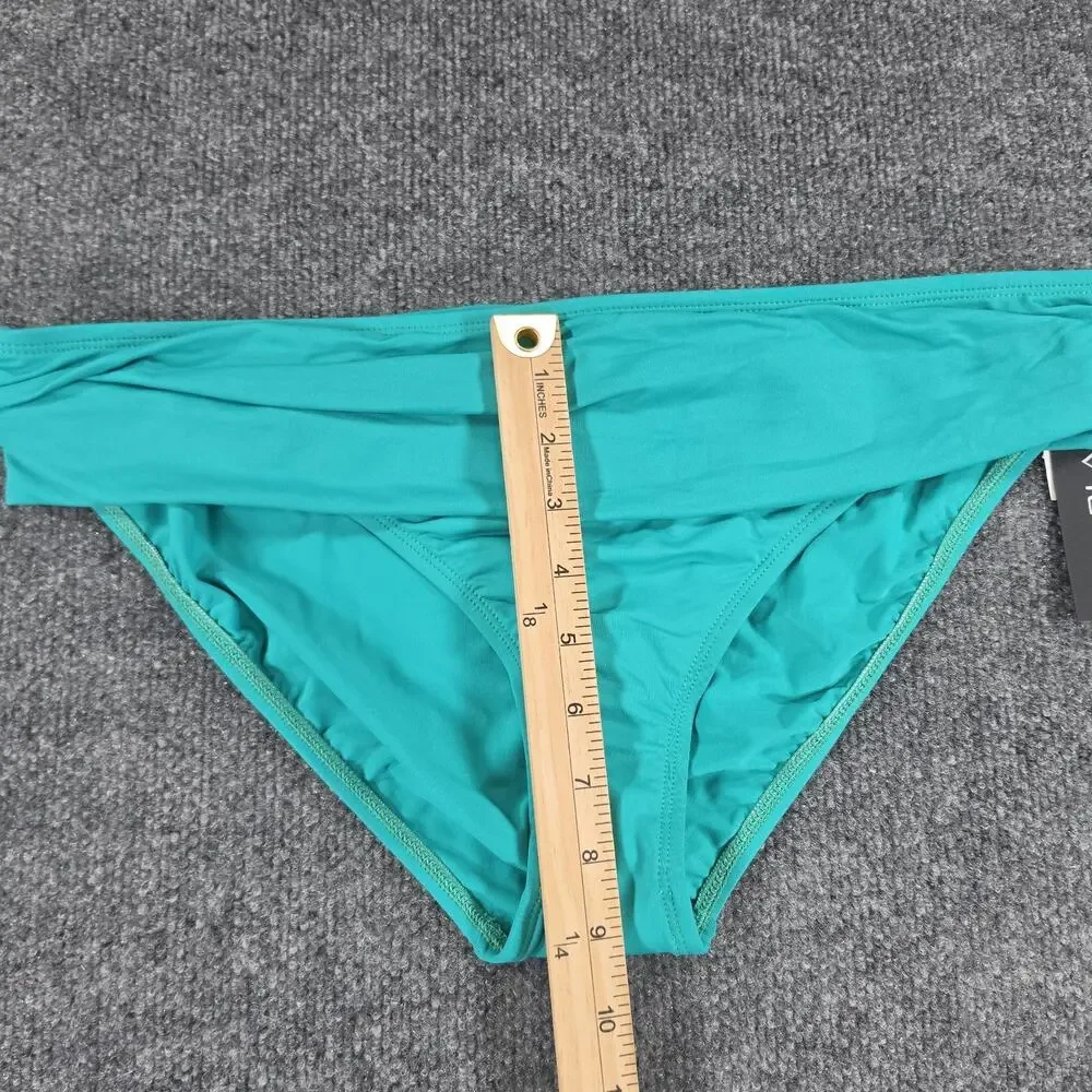 La Blanca Women's Size 14 Shirred Foldover Bikini Bottom Turquoise Green